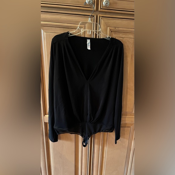 Free People Intimately V Neck Long Sleeve Body Suit. - Picture 1 of 5
